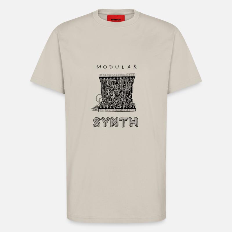 Modular Synth Monochrome - T-Shirt - made by SPREAD - WARM CLAY