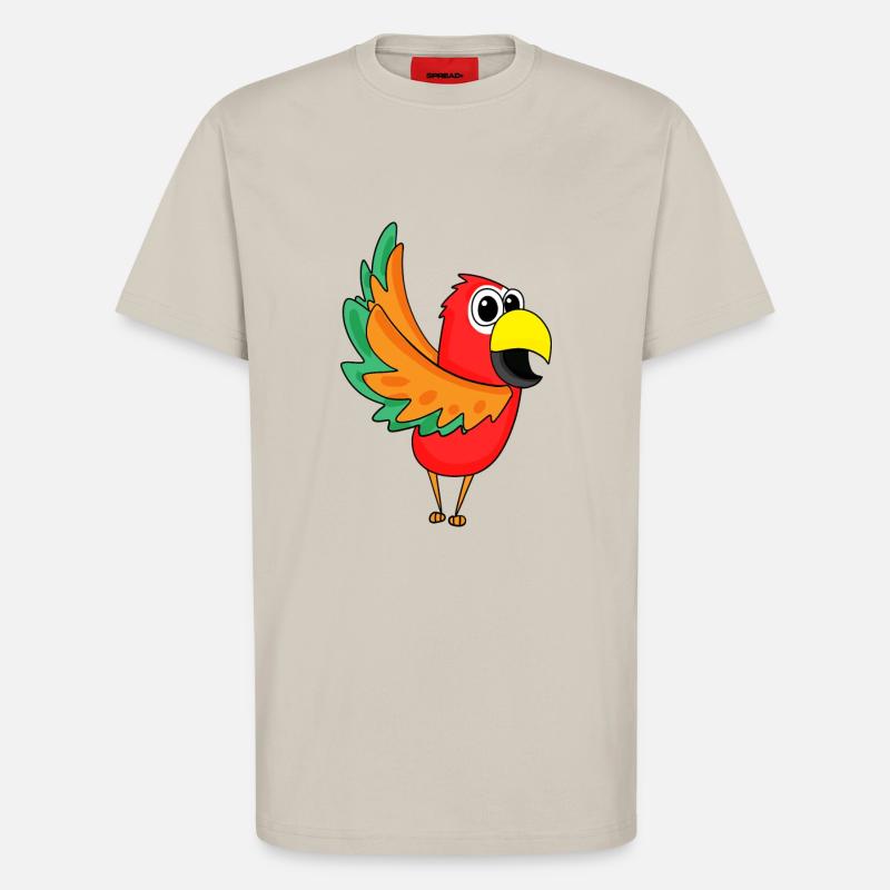 Jungle de perroquets - T-shirt bio décontracté fabriqué en UE - WARM CLAY