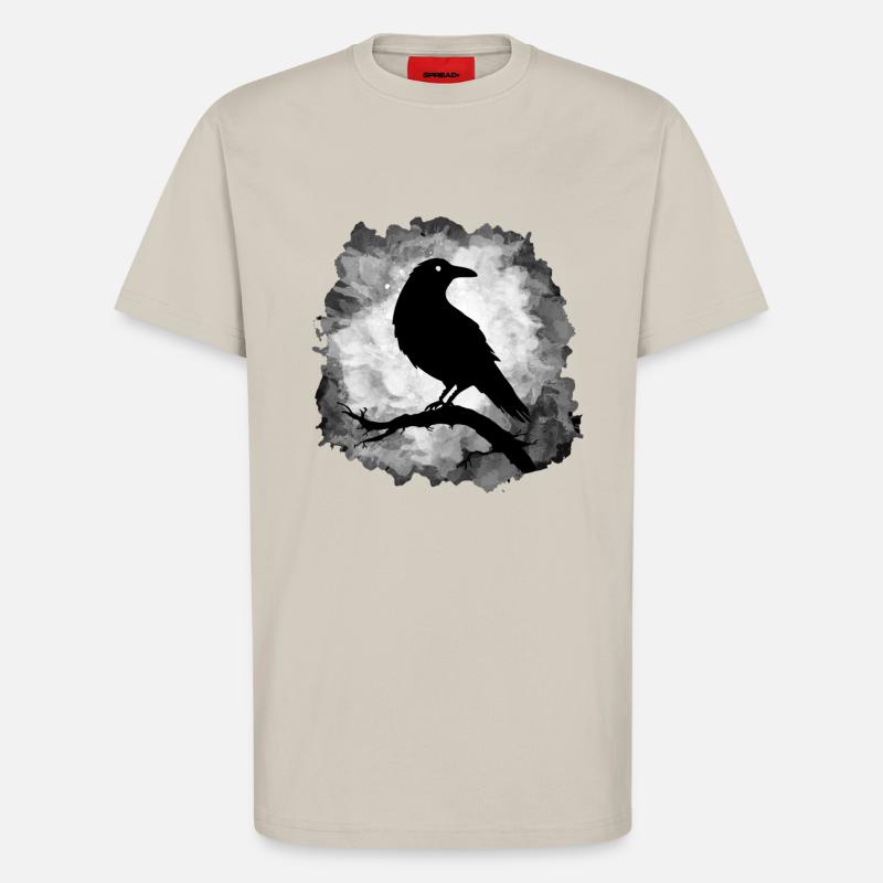 Rabe Krähe Mondschein Düster - T-Shirt - made by SPREAD - WARM CLAY