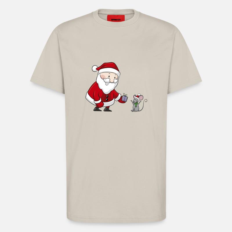 Süßer Comic Weihnachtsmann - T-shirt bio décontracté fabriqué en UE - WARM CLAY