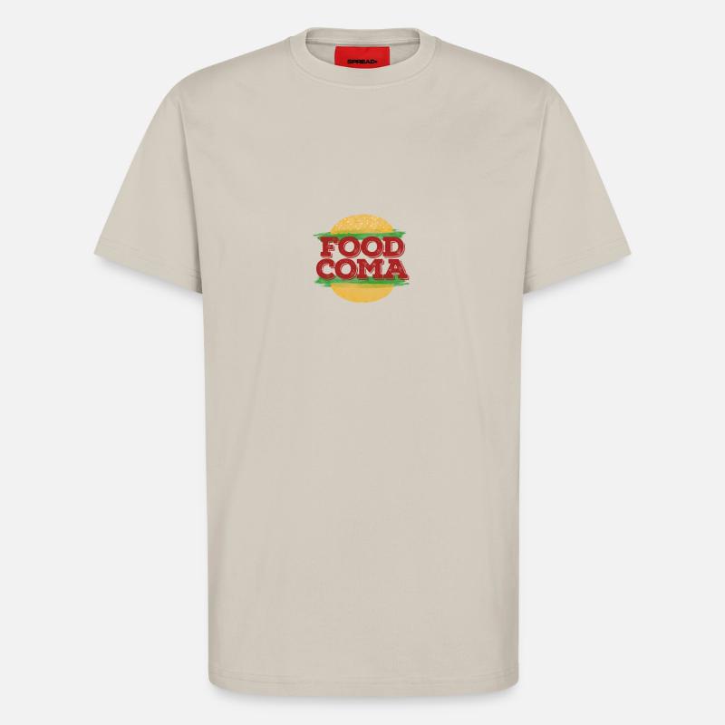 Alimentaire Coma Hamburger Fast - T-shirt bio décontracté fabriqué en UE - WARM CLAY