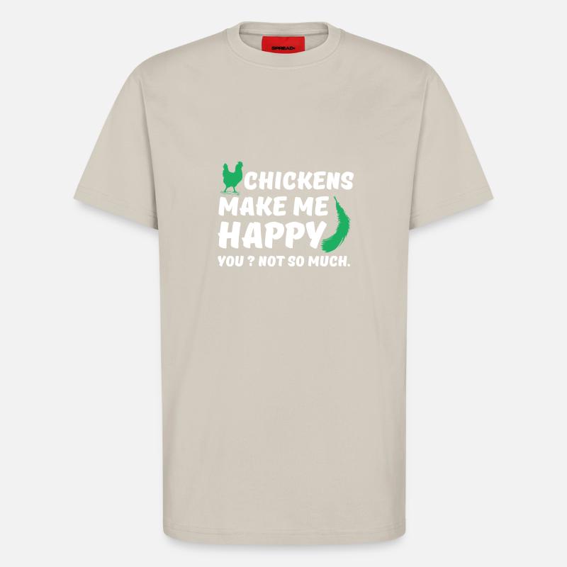 Chickens make me happy - T-Shirt - made by SPREAD - WARM CLAY
