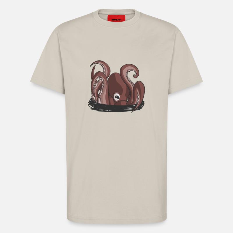 Der Beginn der Krake - T-Shirt - made by SPREAD - WARM CLAY