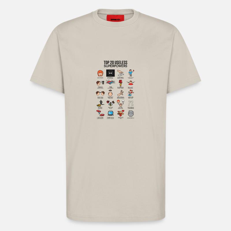 20 unnecessary super powers gift - T-Shirt - made by SPREAD - WARM CLAY