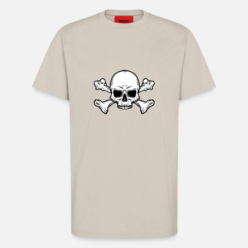 Totenschädel mit Knochen - T-Shirt - made by SPREAD - WARM CLAY