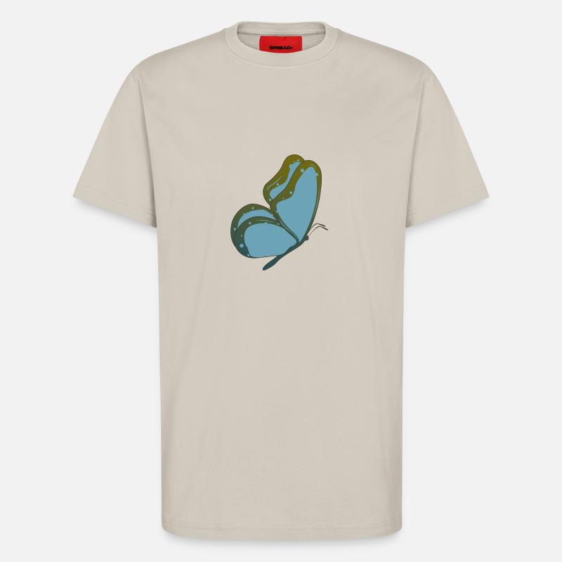 Schmetterling blauer Falter - T-Shirt - made by SPREAD - WARM CLAY