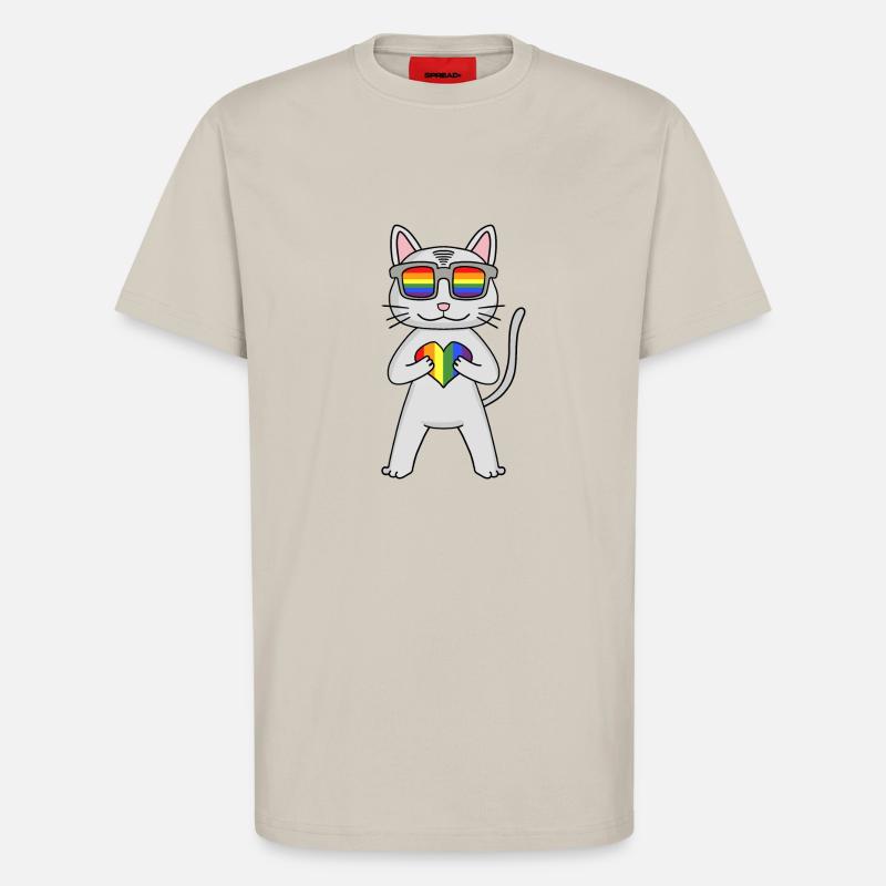 LGBT Katze Devon Rex Regenbogen - T-Shirt - made by SPREAD - WARM CLAY