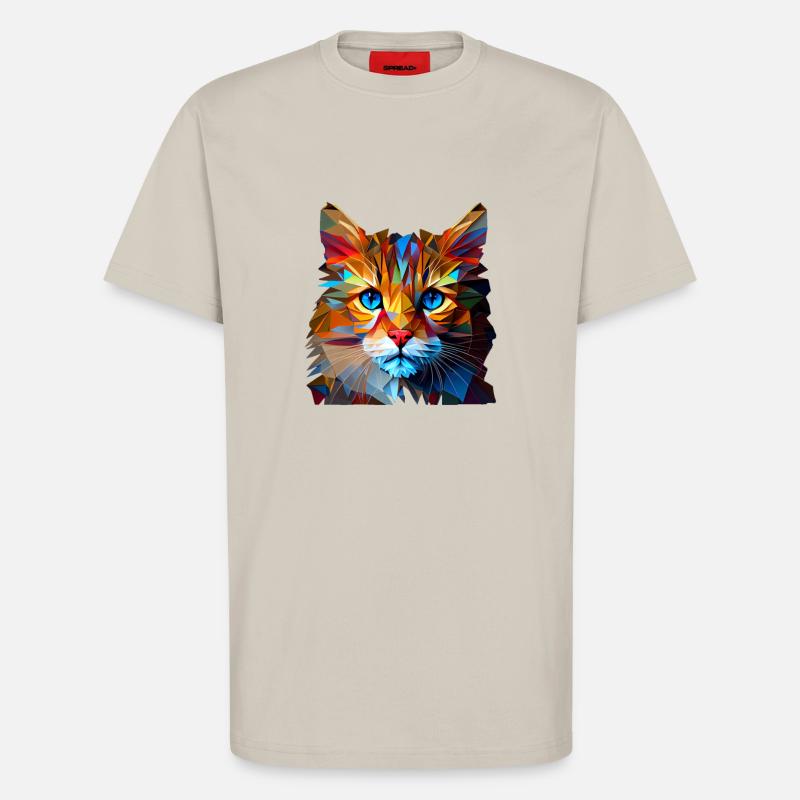 Cat Cats Kitten Polygon Cat - T-Shirt - made by SPREAD - WARM CLAY