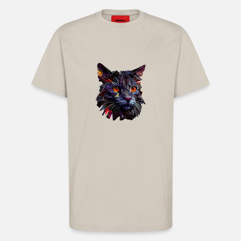 Cat Cats Kitten Polygon Cat - T-Shirt - made by SPREAD - WARM CLAY