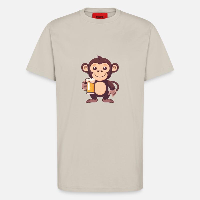 Affe Bier Comic Party - T-Shirt - made by SPREAD - WARM CLAY