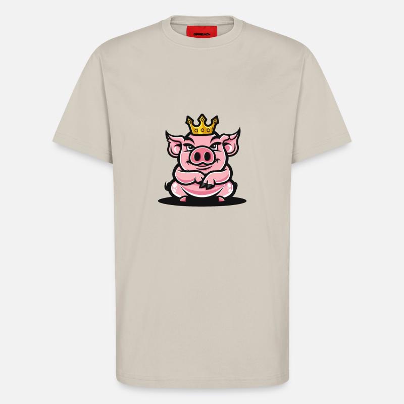 Schwein Comic Krone - T-Shirt - made by SPREAD - WARM CLAY