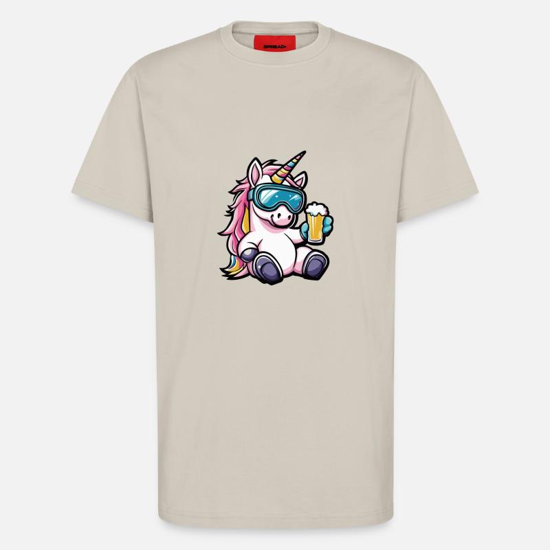 Einhorn Ski Bier - T-Shirt - made by SPREAD - WARM CLAY
