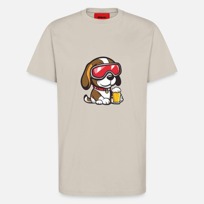 Beagle Hund Ski Bier - T-Shirt - made by SPREAD - WARM CLAY