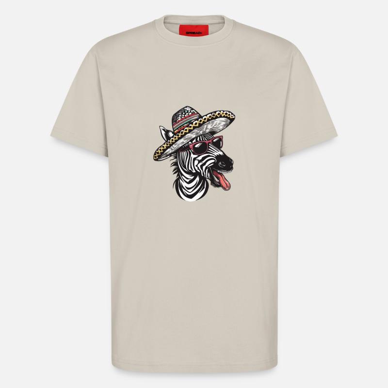 Zebra Comic Funny Sombrero - T-Shirt - made by SPREAD - WARM CLAY