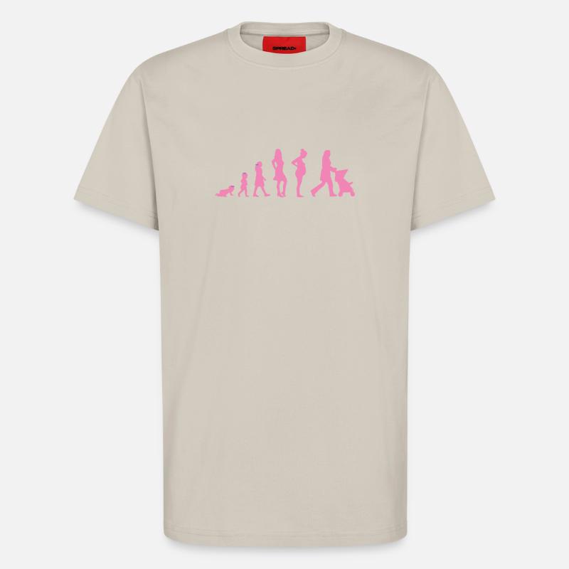Evolution - Frau - Lustig - Geschenk - Kind - T-Shirt - made by SPREAD - WARM CLAY