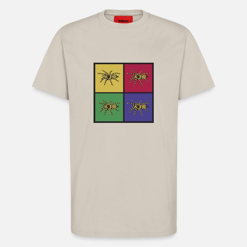 Tarentule d'araignée pop art - T-shirt bio décontracté fabriqué en UE - WARM CLAY