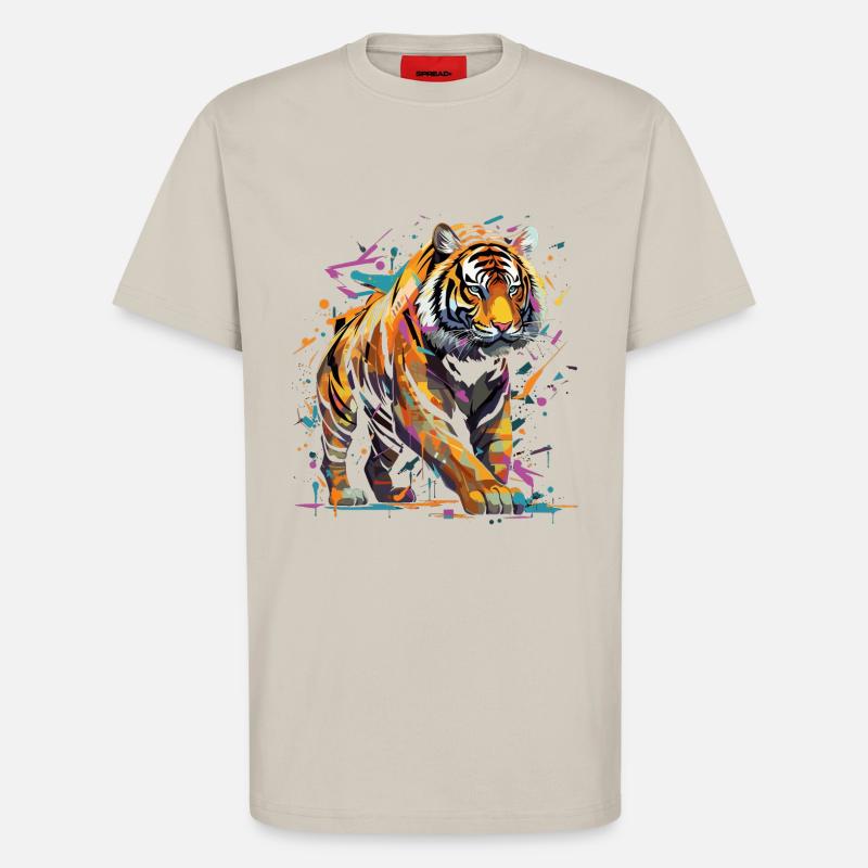 Wütender Tiger. Wut im Graffiti-Stil. - T-Shirt - made by SPREAD - WARM CLAY