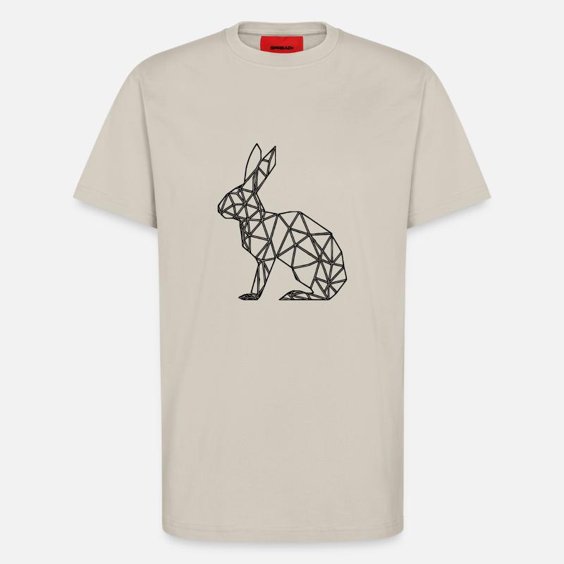 Geometric Rabbit Cute Lines Rabbit - T-Shirt - made by SPREAD - WARM CLAY