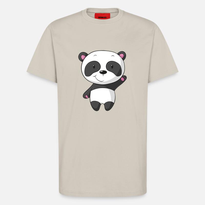 Winkender Comic Panda - T-Shirt - made by SPREAD - WARM CLAY