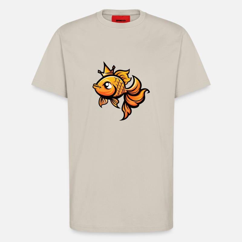 Goldfish Comic Crown - T-Shirt - made by SPREAD - WARM CLAY