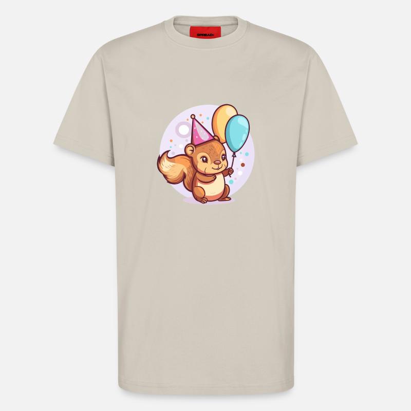Squirrel Birthday Comic - T-Shirt - made by SPREAD - WARM CLAY