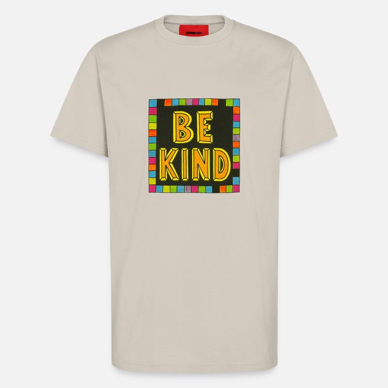 Sei freundlich Regenbogen-Block - T-Shirt - made by SPREAD - WARM CLAY