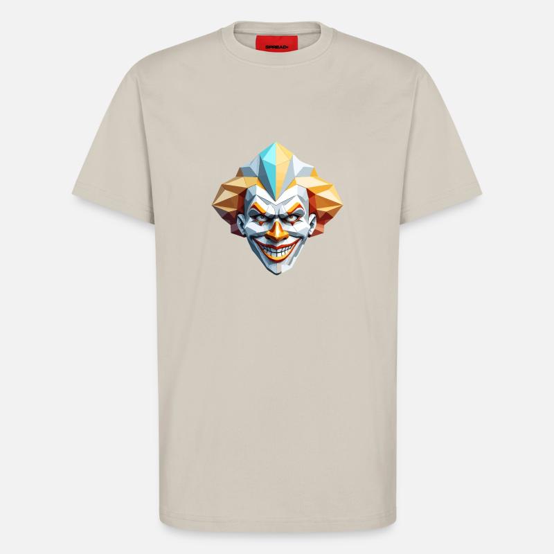 Clown Maske - Low Poly Design - T-Shirt - made by SPREAD - WARM CLAY