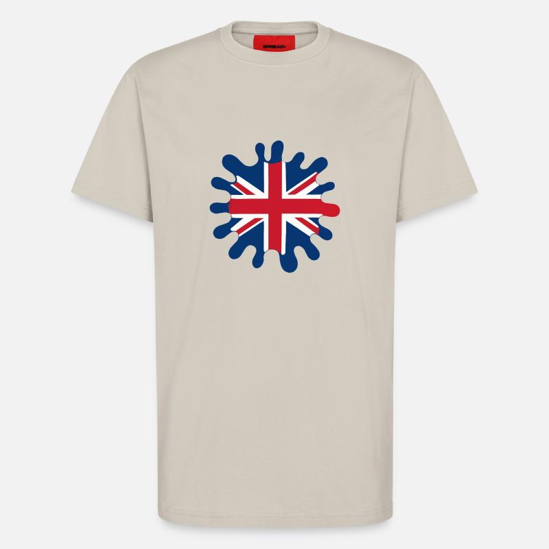 Blobs de drapeau de l’Angleterre - T-shirt bio décontracté fabriqué en UE - WARM CLAY