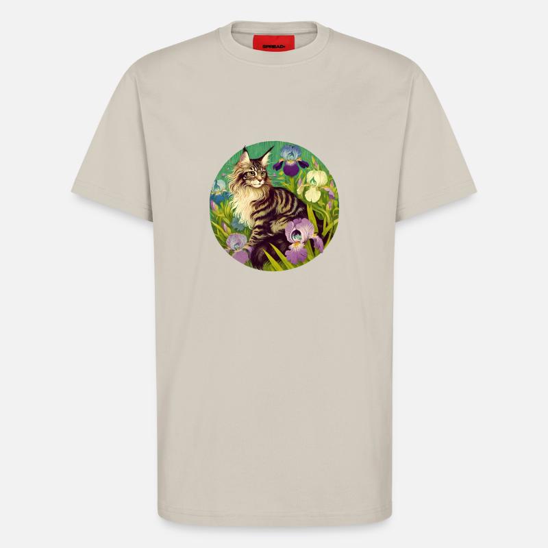 Braun getigerte Katze Iris - T-Shirt - made by SPREAD - WARM CLAY