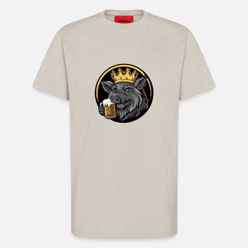 Schwein Bier Comic Wildschwein - T-Shirt - made by SPREAD - WARM CLAY