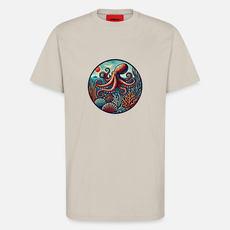 Krake - T-Shirt - made by SPREAD - WARM CLAY