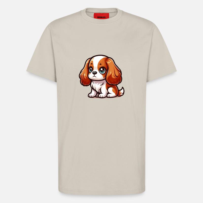 Chibi cavalier king charles - T-shirt bio décontracté fabriqué en UE - WARM CLAY
