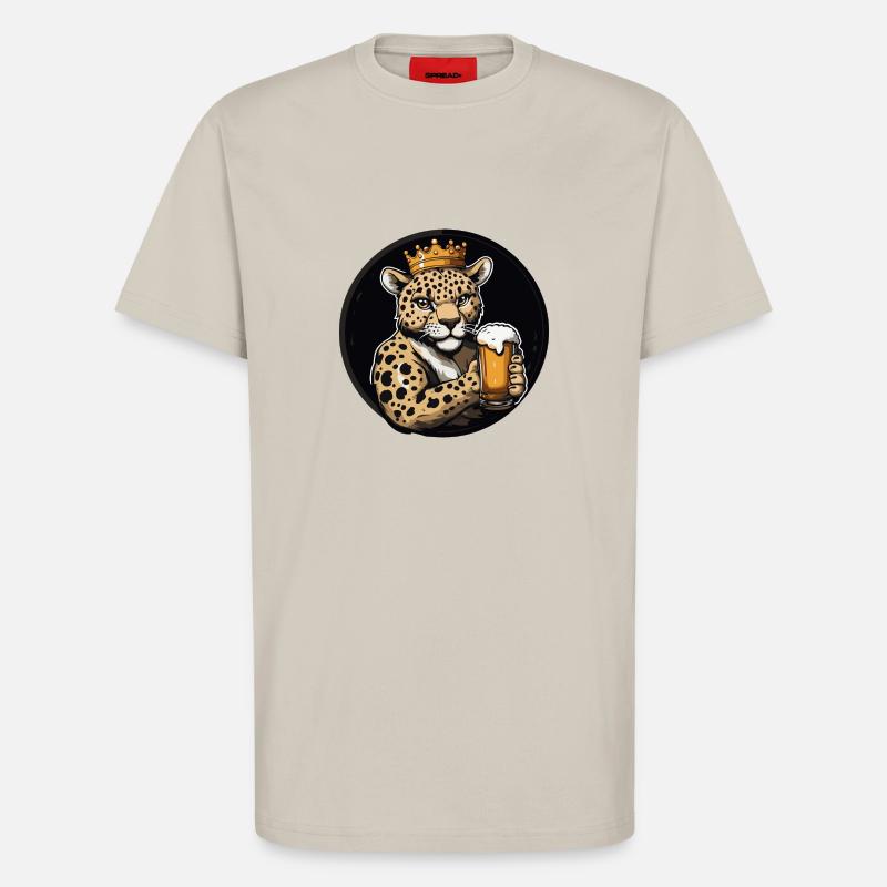 Leopard Bier Comic - T-Shirt - made by SPREAD - WARM CLAY