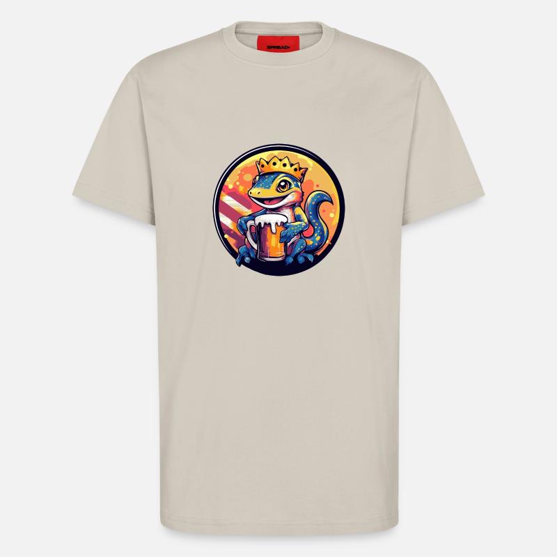 Lizard Beer Comic - T-Shirt - made by SPREAD - WARM CLAY