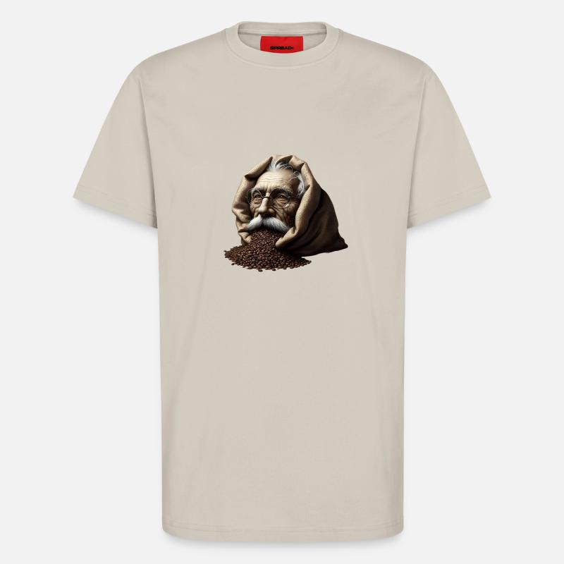 Mann in Kaffeebohnen - T-Shirt - made by SPREAD - WARM CLAY
