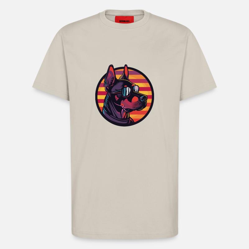 Dobermann Hund Cool Comic - T-Shirt - made by SPREAD - WARM CLAY