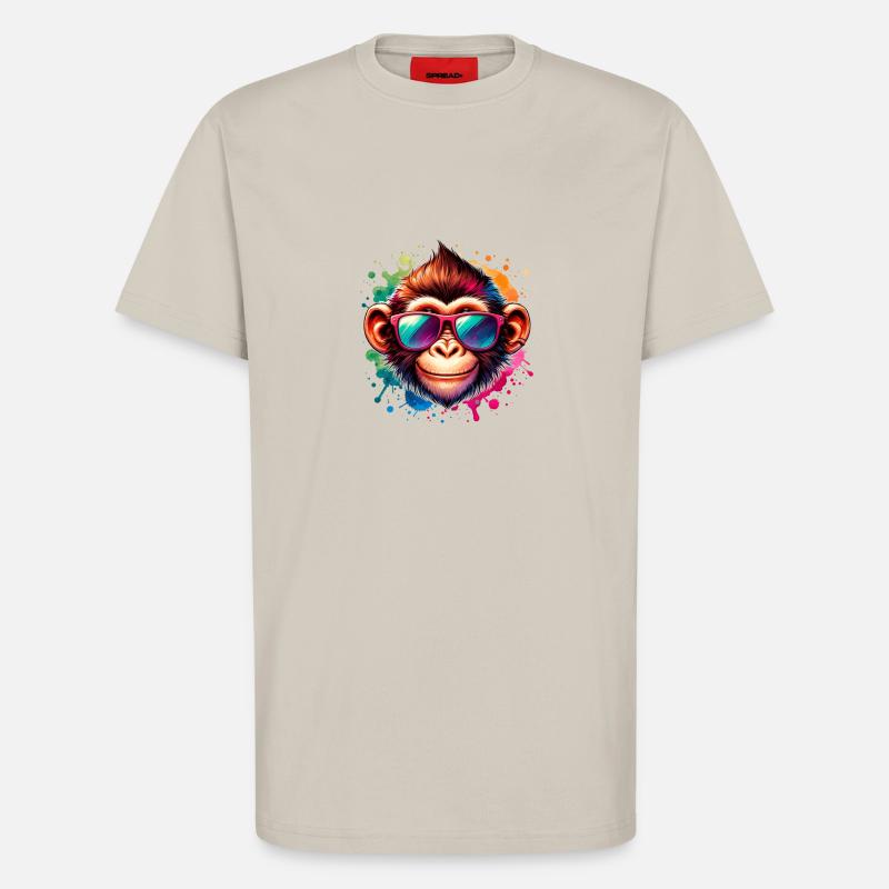 Cooler Affe - Funky Monkey - T-Shirt - made by SPREAD - WARM CLAY