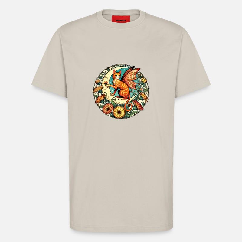 Ingwer Katze Fee Illustration - T-Shirt - made by SPREAD - WARM CLAY