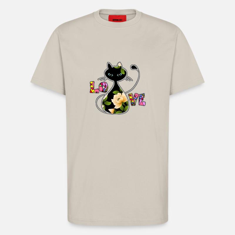 Chat - T-shirt bio décontracté fabriqué en UE - WARM CLAY