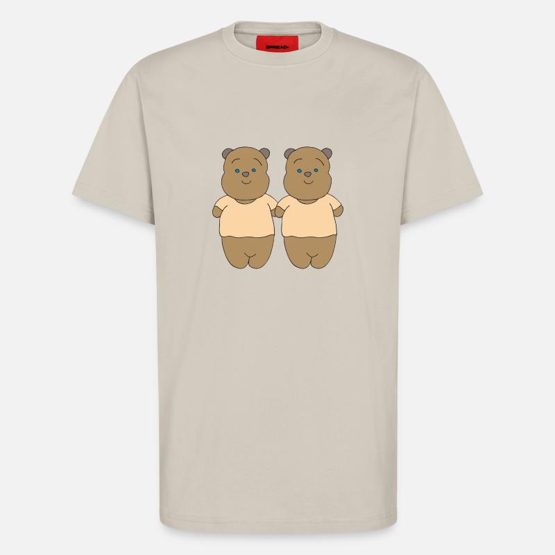 Ours en pack de deux - T-shirt bio décontracté fabriqué en UE - WARM CLAY