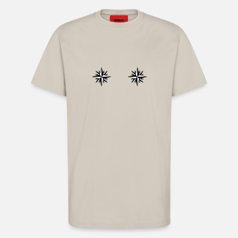 Kompass Winde Sterne - T-Shirt - made by SPREAD - WARM CLAY