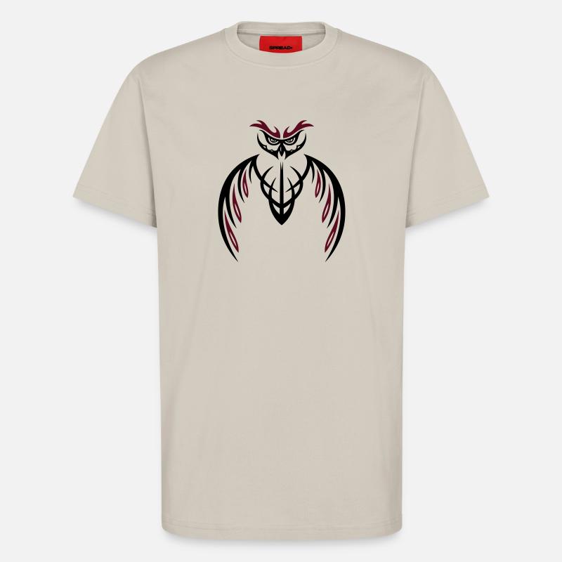 Tribal Eule, tattoo owl - T-Shirt - made by SPREAD - WARM CLAY