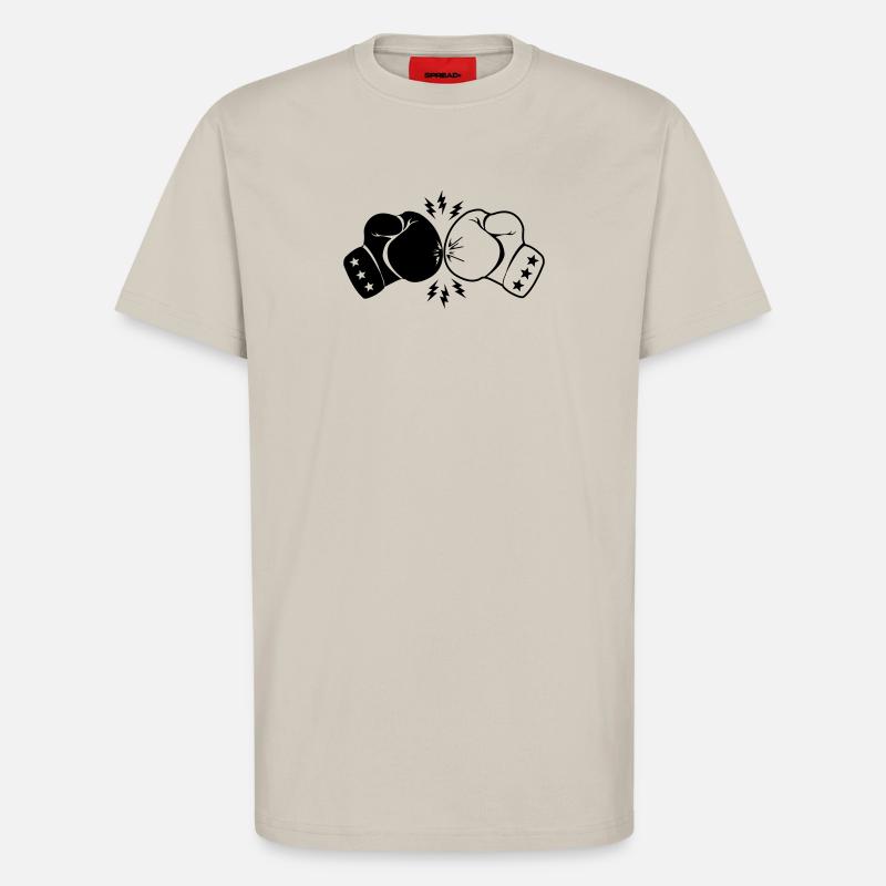 Boxboxhandschuhe Kontakt mit Blitz - T-Shirt - made by SPREAD - WARM CLAY