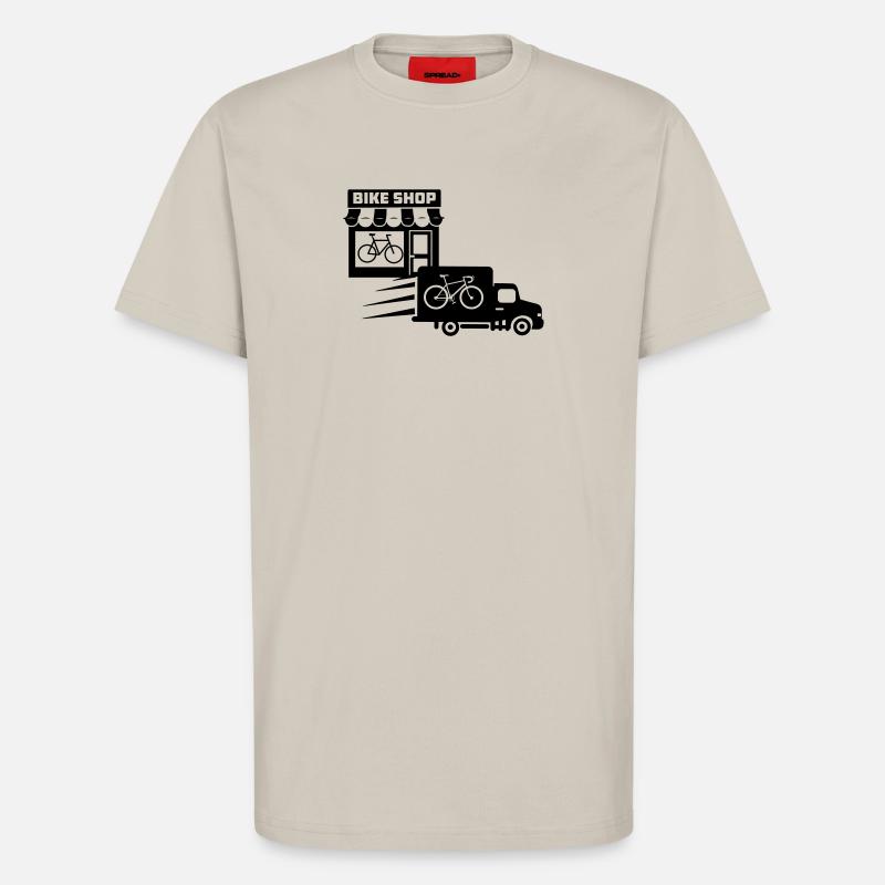 Fahrradgeschäft mit Lieferservice - T-Shirt - made by SPREAD - WARM CLAY
