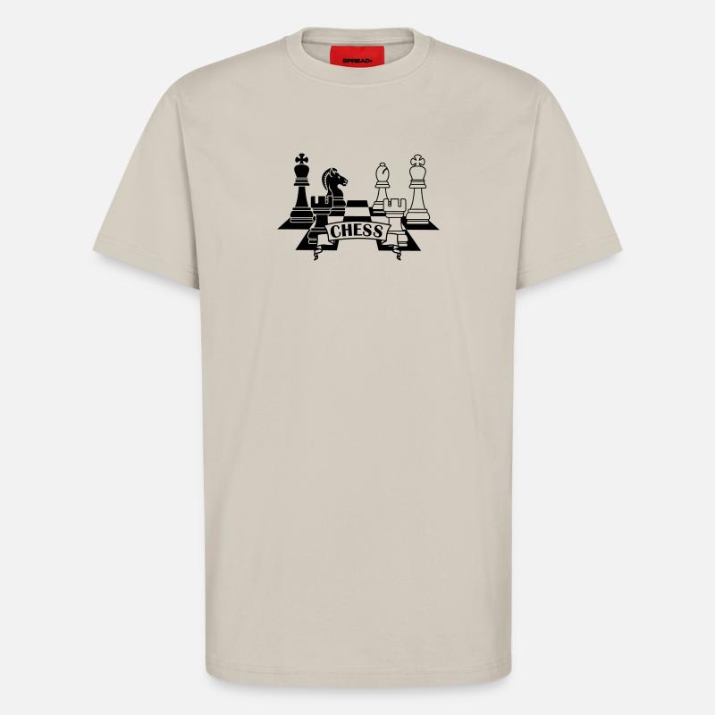 Schachfiguren mit Text CHESS - T-Shirt - made by SPREAD - WARM CLAY