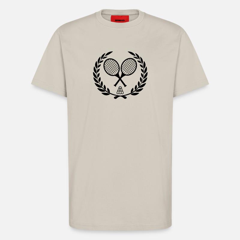 Badmintonschläger und Shooter - T-Shirt - made by SPREAD - WARM CLAY