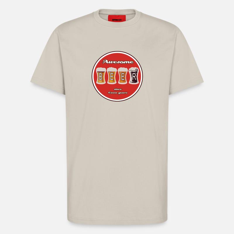 Logo de la bière - T-shirt bio décontracté fabriqué en UE - WARM CLAY
