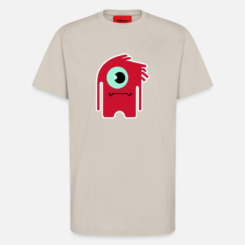 Rotes Zyklopenmonster | Lustiger Chibi-Alien - T-Shirt - made by SPREAD - WARM CLAY