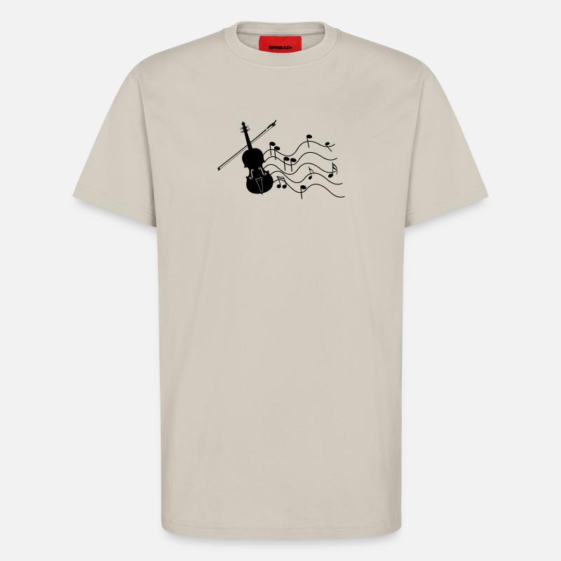Violine mit Noten Schattenbild, - T-Shirt - made by SPREAD - WARM CLAY