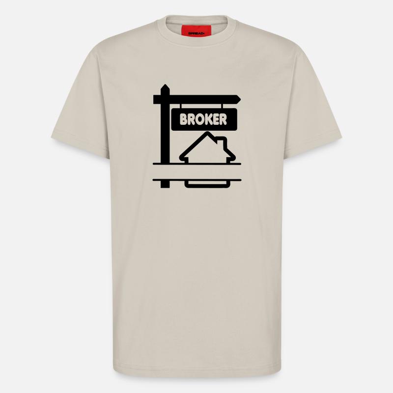 Logo Broker mit Text BROKER - T-Shirt - made by SPREAD - WARM CLAY